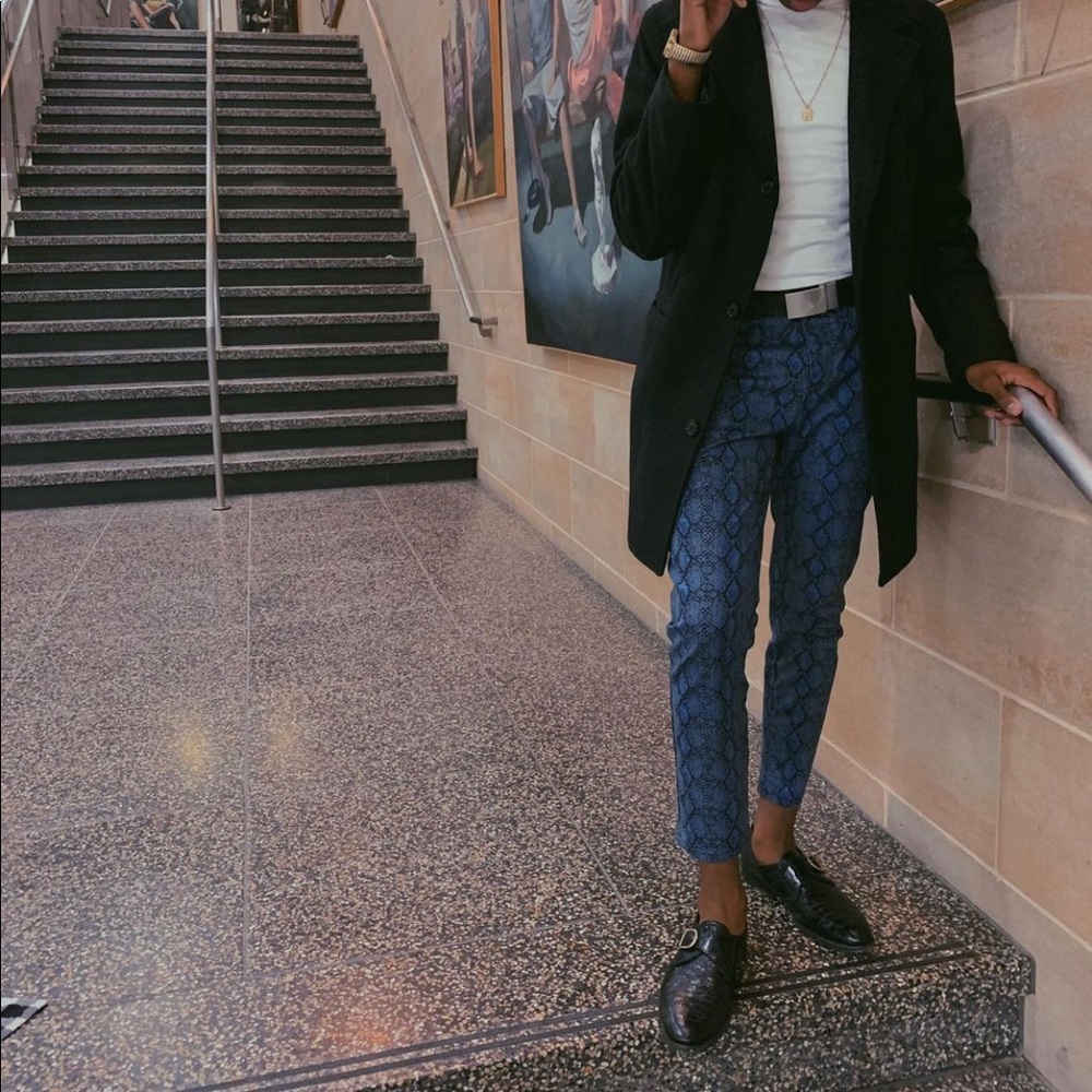 Blue Snakeskin Pants